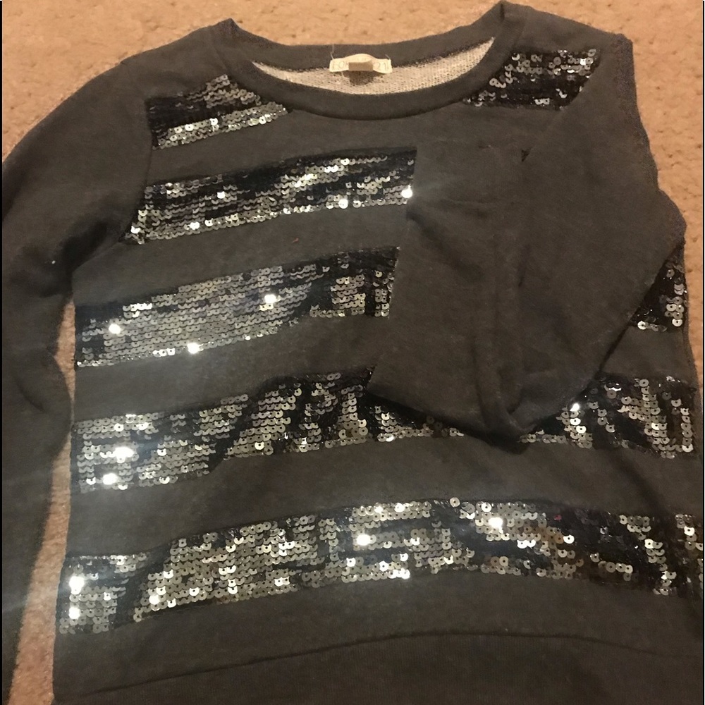 Charcoal Grey and Sequin Hoodie